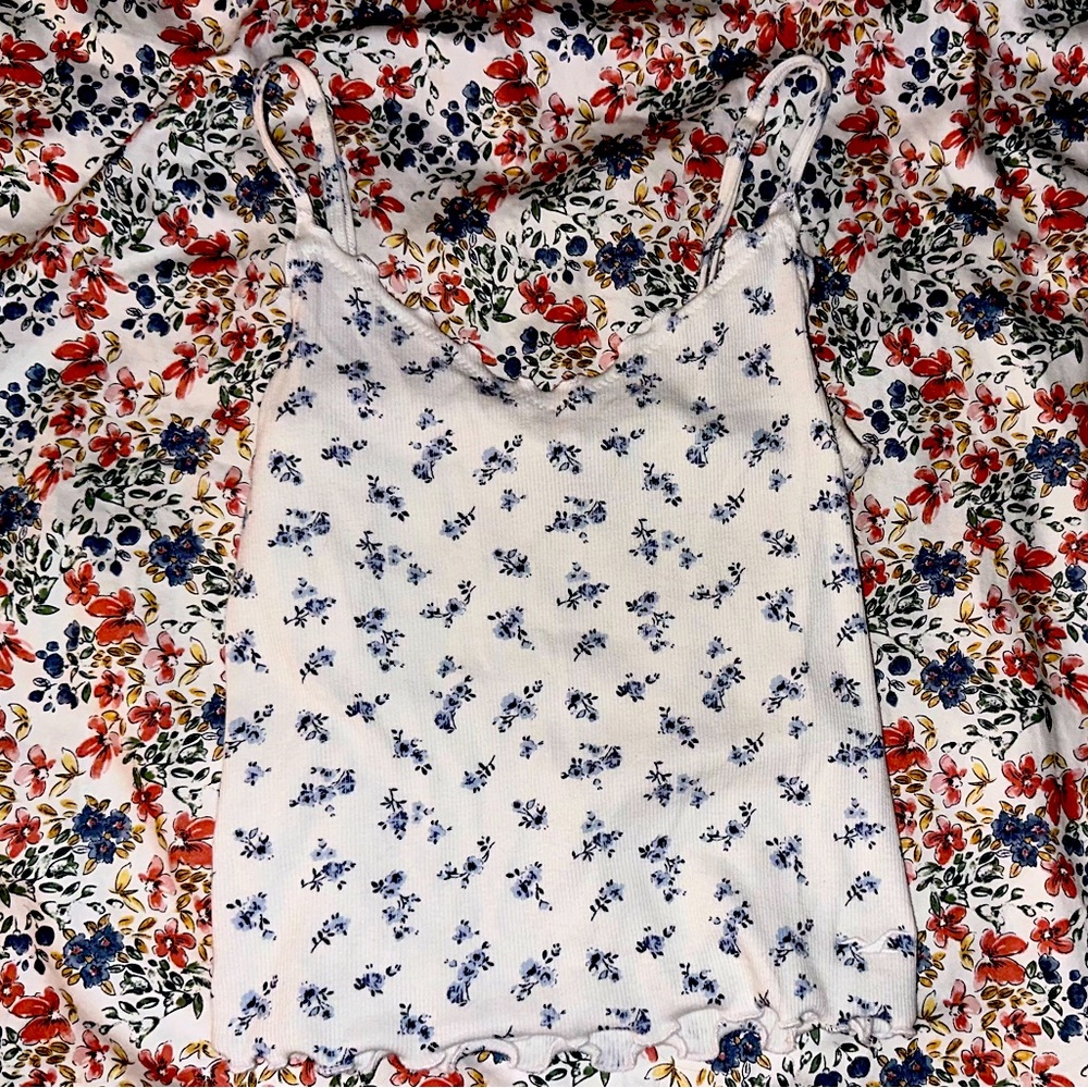 hollister floral cami tank top